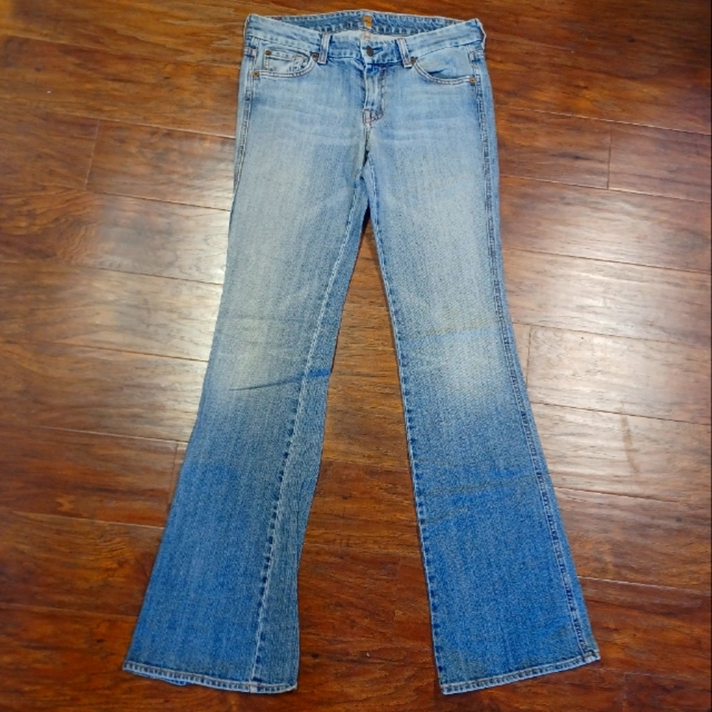 7FAM 'A' Pocket boot cut blue jeans